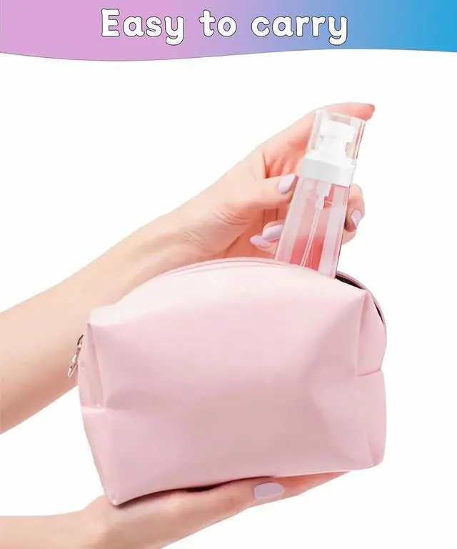 Alt view image 6 of 7 - 6 Pack Small Spray Bottles - Travel Size 3 Pack 1oz/30ml and 3 Pack 2oz/60ml with 3pcs Funnels, Fine Mist Mini Plastic Refillable Spray Bottles - Pink