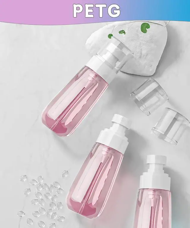Alt view image 7 of 7 - 6 Pack Small Spray Bottles - Travel Size 3 Pack 1oz/30ml and 3 Pack 2oz/60ml with 3pcs Funnels, Fine Mist Mini Plastic Refillable Spray Bottles - Pink