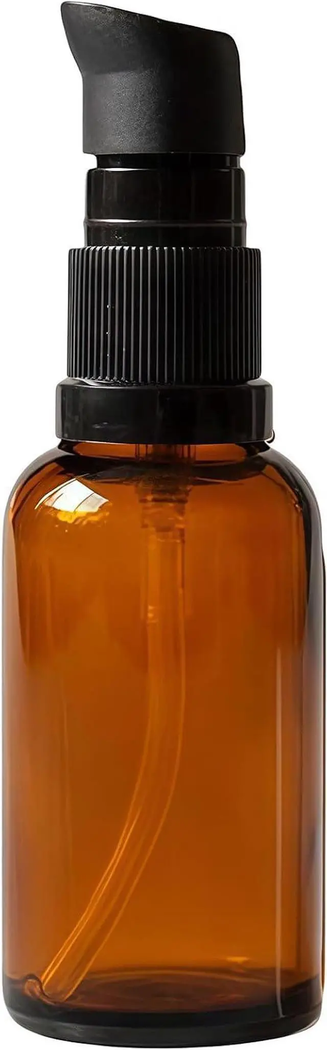 Main image of 100ML/3.4oz Amber Glass Pump Bottle with Black Top, Refillable Travel Size Dispenser, Empty Cosmetic Bottles for Lotions, Serums, Essential Oils, Foundation Cream