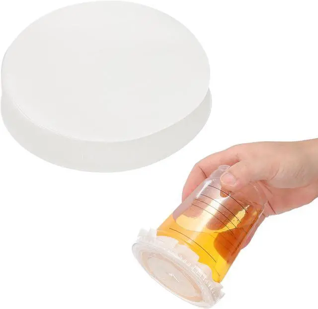 Main image of PATIKIL 3.9" Leak-Proof Cup Cap Lid Liners Round Sealing Paper Pads 500pcs | Paper Cup Cover Sealer Film,for Drink Milk Tea Coffee Beverage,White