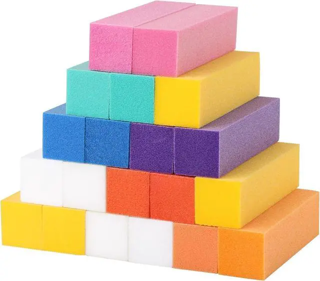 Main image of Nail Buffer Sanding Block Multicolor Natural and Acrylic Nail Buffing Blocks 20 Pack for Natural Nails