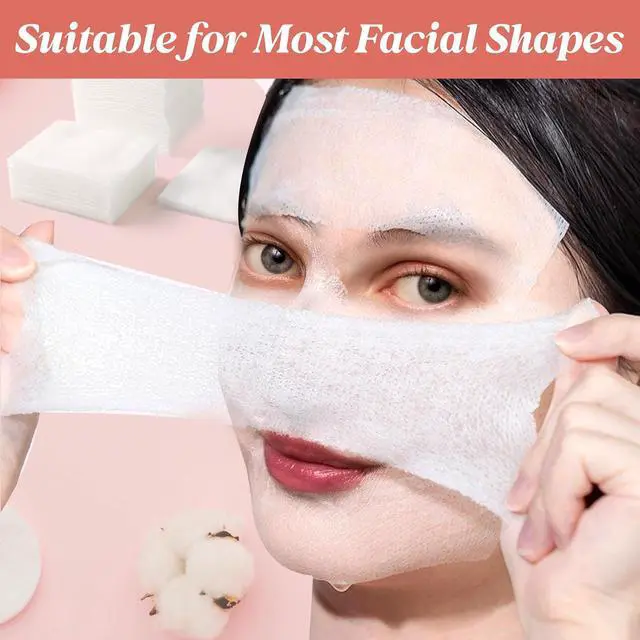 Alt view image 2 of 7 - Stretchable Wet Compress Cotton Pads, 100 Count (Pack of 1) Ultra Thin Cotton Pads for Face, Nature Plant Fiber High Efficiency Wet Compress, Soft & Non-Irritating
