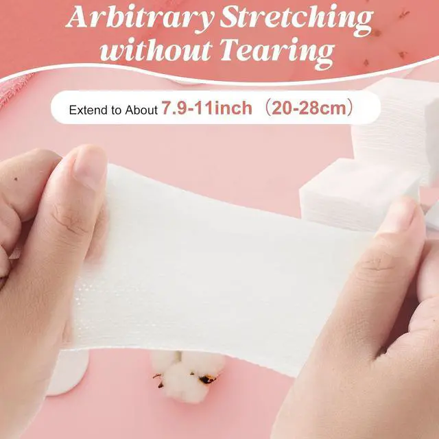 Alt view image 3 of 7 - Stretchable Wet Compress Cotton Pads, 100 Count (Pack of 1) Ultra Thin Cotton Pads for Face, Nature Plant Fiber High Efficiency Wet Compress, Soft & Non-Irritating