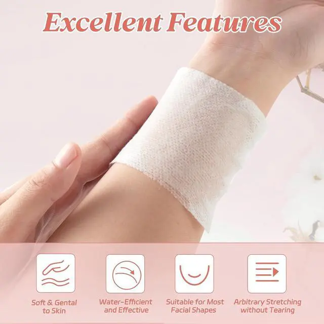 Alt view image 5 of 7 - Stretchable Wet Compress Cotton Pads, 100 Count (Pack of 1) Ultra Thin Cotton Pads for Face, Nature Plant Fiber High Efficiency Wet Compress, Soft & Non-Irritating