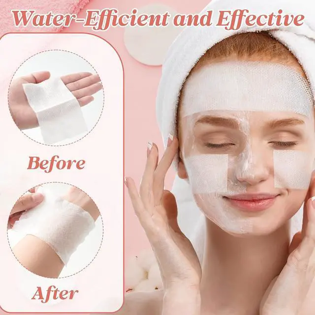 Alt view image 4 of 7 - Stretchable Wet Compress Cotton Pads, 100 Count (Pack of 1) Ultra Thin Cotton Pads for Face, Nature Plant Fiber High Efficiency Wet Compress, Soft & Non-Irritating
