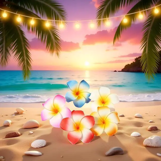 Alt view image 4 of 7 - 10Pcs Multicolor Hawaii Plumeria Flowers Clips Hawaiian Flower Hair Barrettes Beach Party Hair Clips Artificial Tropical Flowers Hairpins for Beauty and Personal Care Wedding 7cmClip and Barrettes