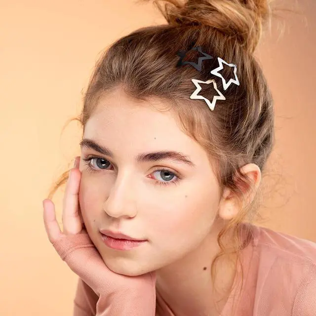 Alt view image 3 of 7 - Joez Wonderful 21 Pcs Star Hair Clips, 1.18"/3cm Metal Snap Hair Clips, Cute Star Clips Hair Barrettes, Non-Slip Fashion Hair Accessories for Women (3 Colors)