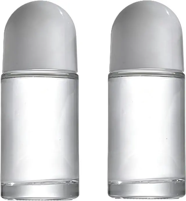 Main image of 2Pcs White 50ML Glass Empty Roller Bottles with Plastic Roller Ball, Deodorant Roll On Containers Leak Proof Massage Ball Bottles with Cap for Essential Oil Perfume Cosmetics
