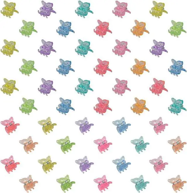 Main image of 50 Pack Mini Butterfly Hair ClipsSmall Claw Hair Clips for Women and Girls (Glitter)
