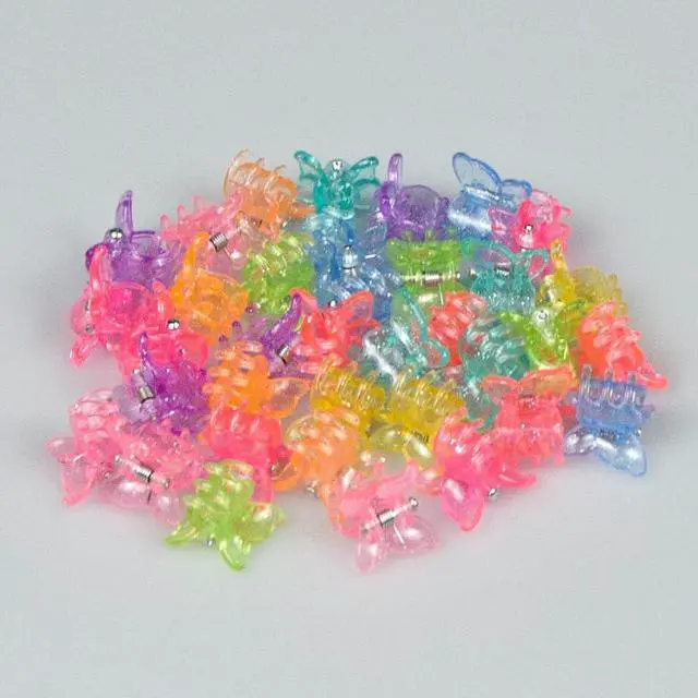 Alt view image 3 of 7 - 50 Pack Mini Butterfly Hair ClipsSmall Claw Hair Clips for Women and Girls (Glitter)