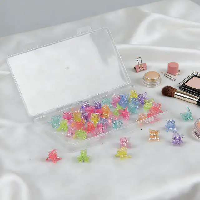 Alt view image 4 of 7 - 50 Pack Mini Butterfly Hair ClipsSmall Claw Hair Clips for Women and Girls (Glitter)