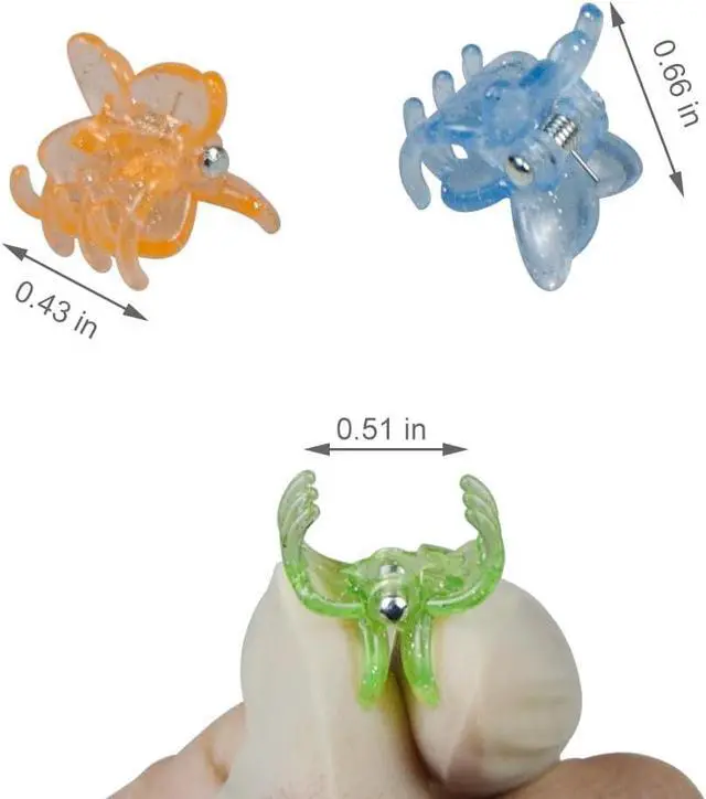 Alt view image 2 of 7 - 50 Pack Mini Butterfly Hair ClipsSmall Claw Hair Clips for Women and Girls (Glitter)
