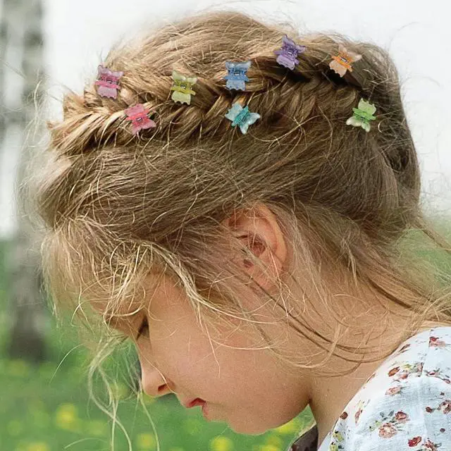 Alt view image 7 of 7 - 50 Pack Mini Butterfly Hair ClipsSmall Claw Hair Clips for Women and Girls (Glitter)
