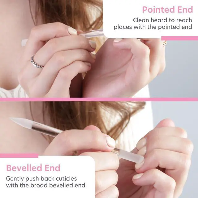 Alt view image 4 of 7 - Bona Fide Beauty Czech Glass Cuticle Pusher (Clear), 1Pc with Pouch | Dual-Ended Cuticle Pusher made in the Czech Republic, washable nail care, reusable glass stick, comes with protective pouch
