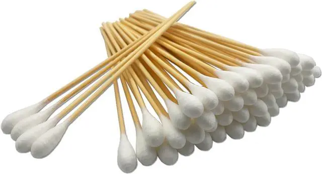Main image of 6 Inch Long Large Size Cotton Swabs 100PCS,Bamboo Sticks & Highly Absorbent Tipped Applicators for Pet Care