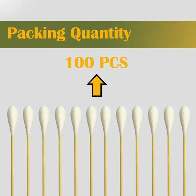 Alt view image 5 of 6 - 6 Inch Long Large Size Cotton Swabs 100PCS,Bamboo Sticks & Highly Absorbent Tipped Applicators for Pet Care