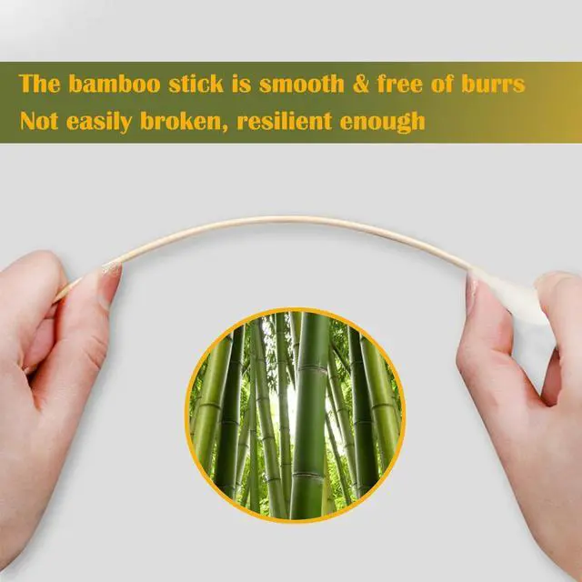 Alt view image 2 of 6 - 6 Inch Long Large Size Cotton Swabs 100PCS,Bamboo Sticks & Highly Absorbent Tipped Applicators for Pet Care