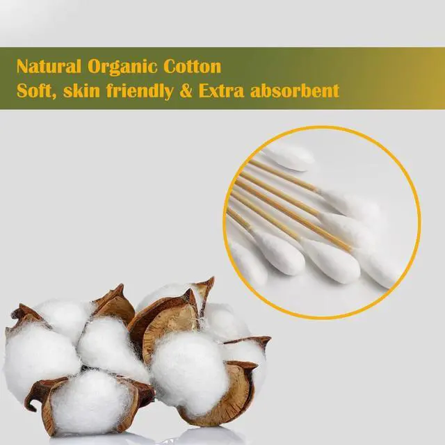 Alt view image 3 of 6 - 6 Inch Long Large Size Cotton Swabs 100PCS,Bamboo Sticks & Highly Absorbent Tipped Applicators for Pet Care
