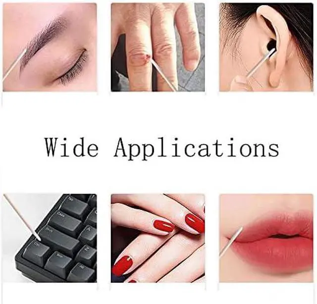 Alt view image 3 of 3 - 600 Count Microblading Cotton Swab Cotton Swabs Pointed Tip, Cotton Swabs Wood Sticks, Cotton Tipped Applicator, Tattoo Permanent Supplies, Makeup Cosmetic Applicator Sticks (Small)