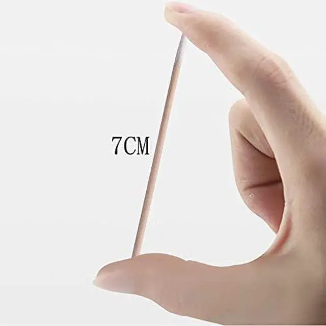 Alt view image 2 of 3 - 600 Count Microblading Cotton Swab Cotton Swabs Pointed Tip, Cotton Swabs Wood Sticks, Cotton Tipped Applicator, Tattoo Permanent Supplies, Makeup Cosmetic Applicator Sticks (Small)