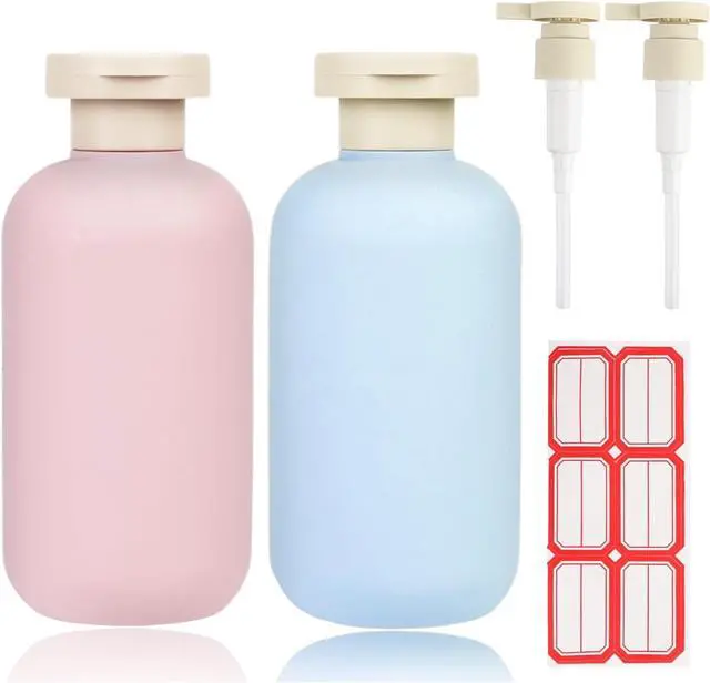 Main image of Shampoo and Conditioner Bottles, 6.8oz 2-Pack Travel Bottles | BPA Free, HDPE Material, Lockable, Leak-proof, Squeezable, 2-pack Pump Dispenser, for Wash Supplies