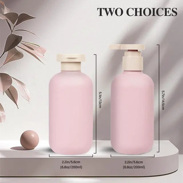 Alt view image 3 of 7 - Shampoo and Conditioner Bottles, 6.8oz 2-Pack Travel Bottles | BPA Free, HDPE Material, Lockable, Leak-proof, Squeezable, 2-pack Pump Dispenser, for Wash Supplies