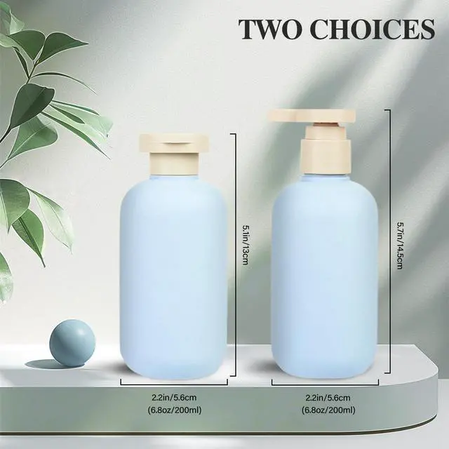 Alt view image 2 of 7 - Shampoo and Conditioner Bottles, 6.8oz 2-Pack Travel Bottles | BPA Free, HDPE Material, Lockable, Leak-proof, Squeezable, 2-pack Pump Dispenser, for Wash Supplies