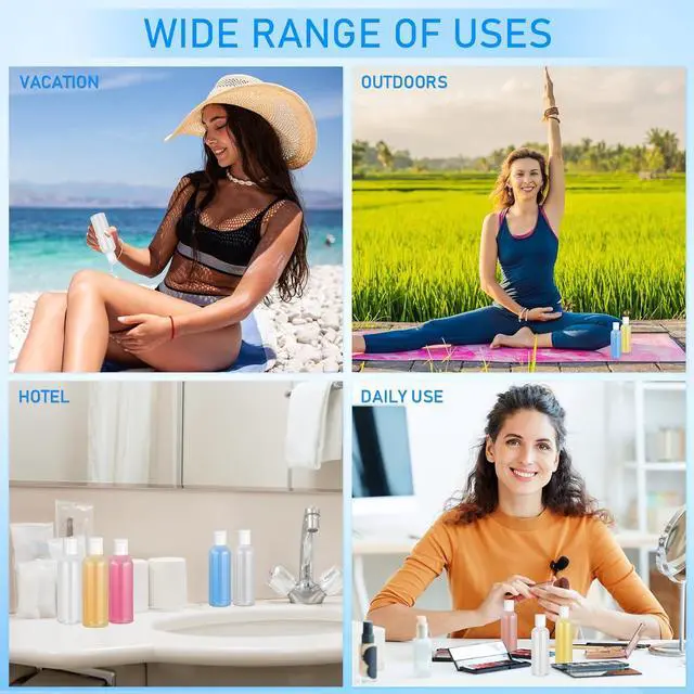 Alt view image 7 of 7 - 6 Pack Travel Bottles for Toiletries, 3.4 oz Travel Bottles TSA Approved Leakproof Plastic Empty Bottles, Toiletry Containers with Labels for Shampoo Conditioner Lotion Travel Essentials Accessories