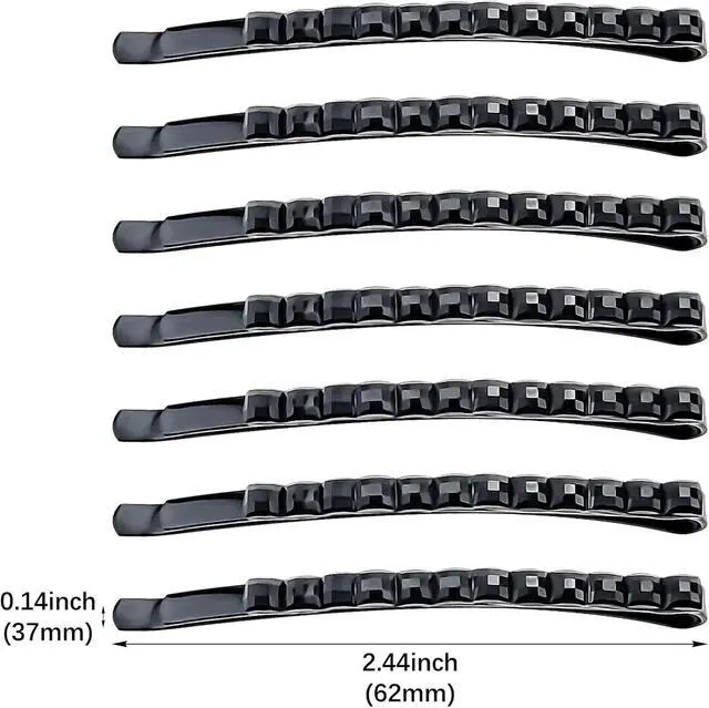 Alt view image 2 of 7 - 40 Pcs Black Rhinestone Jumbo Bobby Pins, 2.44 Inch Metal Hair Clips Sparkly Crystal Diamond Hair Pins Decorative Shiny Hair Barrettes Hair Accessories for Women Thick Long Updo Hair Style