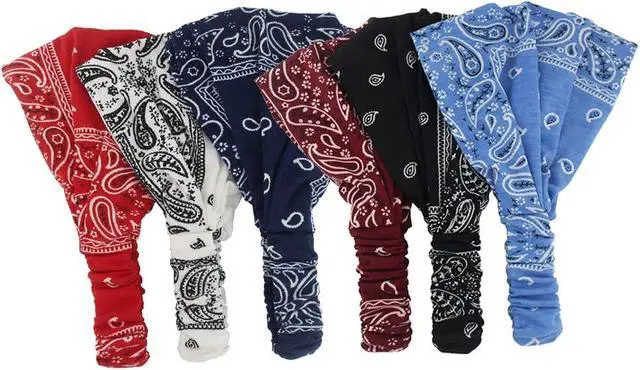 Alt view image 2 of 7 - Paisley Bandana Headband for Women with Elastic Yoga Headband Outdoor Hairband Adjustable Turban Headwrap,Pack of 6