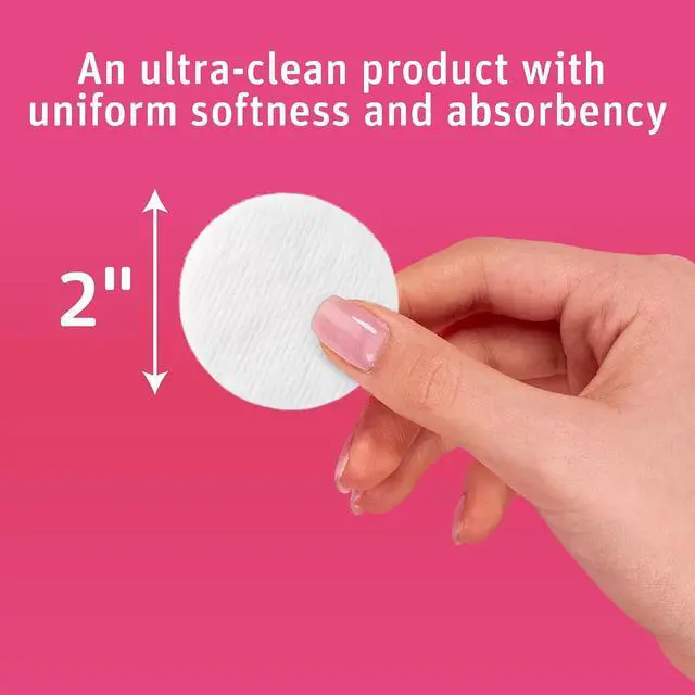 Alt view image 3 of 7 - Medline Simply Soft Cotton Rounds (300 Count), 100% Cotton Absorbent and Textured Cotton Pads, Lint-Free
