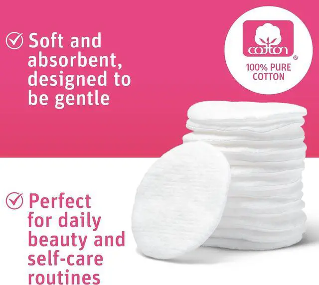 Alt view image 4 of 7 - Medline Simply Soft Cotton Rounds (300 Count), 100% Cotton Absorbent and Textured Cotton Pads, Lint-Free