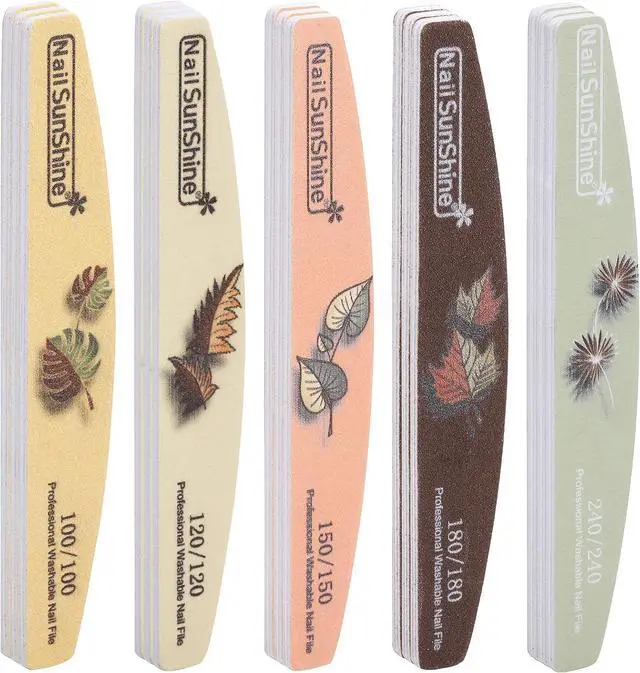 Main image of 25 Pieces Nail Files and Buffers Mixed Grit, 100/120/150/180/240 Grits Reusable Emery Boards for Acrylic Files and Natural Nails