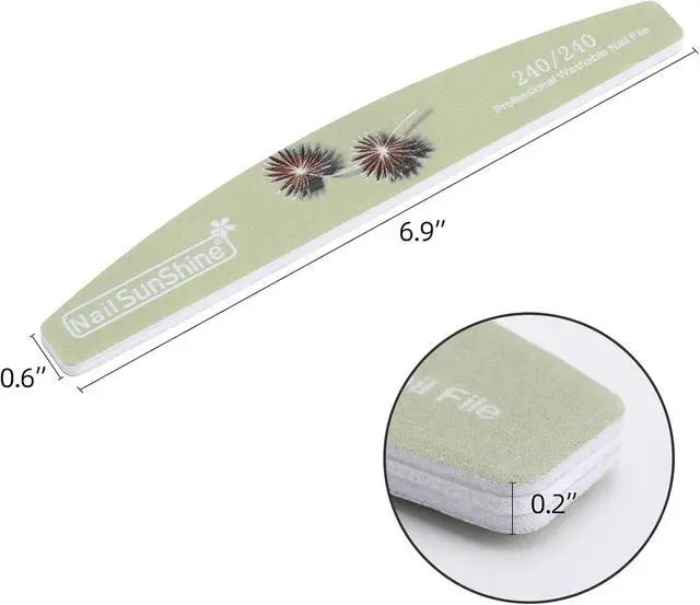 Alt view image 2 of 7 - 25 Pieces Nail Files and Buffers Mixed Grit, 100/120/150/180/240 Grits Reusable Emery Boards for Acrylic Files and Natural Nails