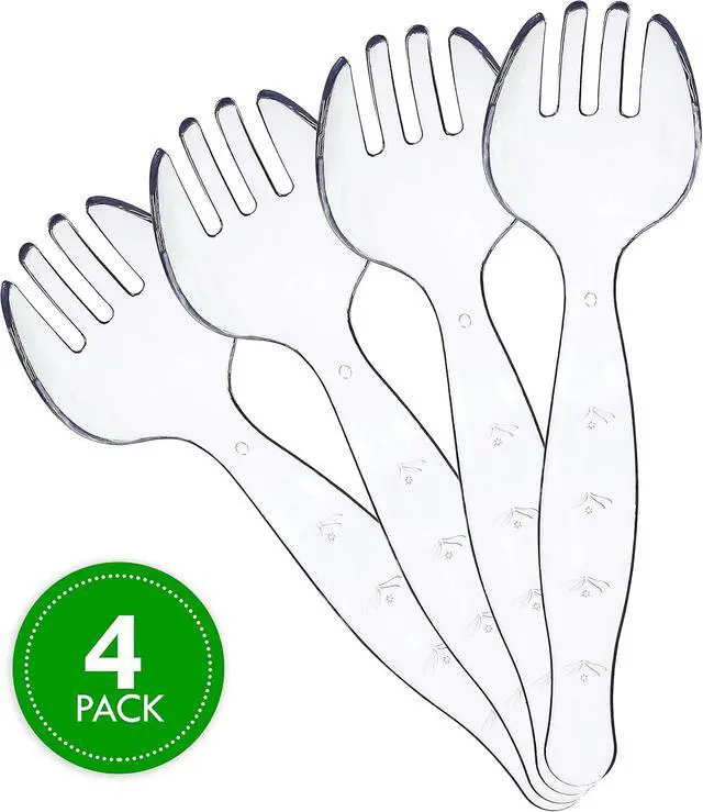 Alt view image 5 of 7 - Plasticpro Disposable Plastic Serving Forks Durable Heavy Duty Premium Serving Utensils Clear Pack of 4
