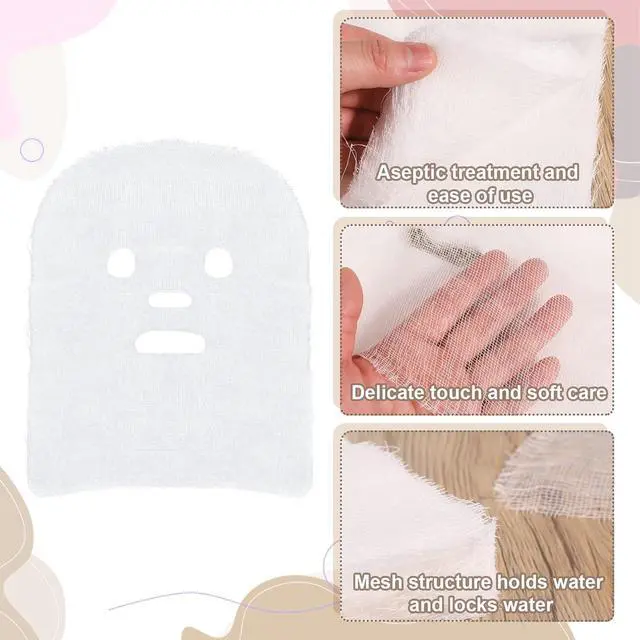 Alt view image 2 of 7 - 100 Sheets Pre-Cut Gauze Facial Cotton Beauty Gauze Skin Care Face | Soft High Frequency Gauze Face Pads for Women Girls Skin Face Care Spas Beauty Salons