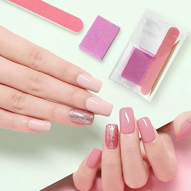 Alt view image 5 of 6 - Lokyango Disposable Manicure Tool Kit (Pink, Count, 40, 80/100 Grit) | Individually Package, Mini Nail Buffer, Nail File, Wood Stick, Press on Nail Tool Kit Nail Packaging Kit for Salon Home