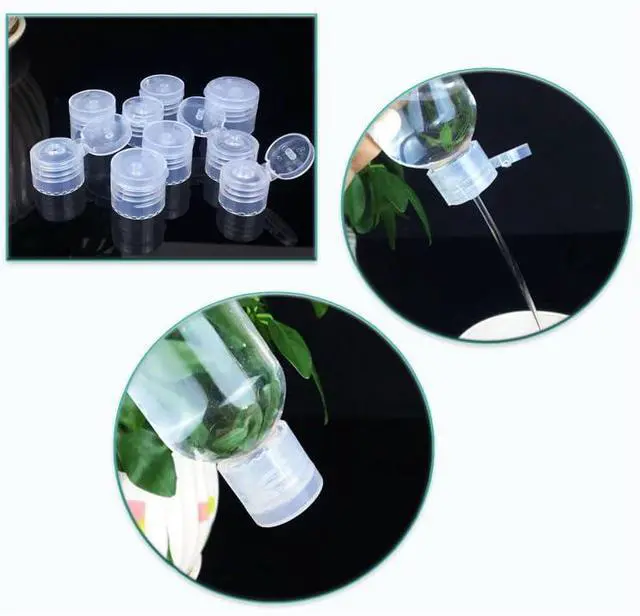 Alt view image 3 of 6 - 10 PCS 0.17oz/5ml Empty Refillable Clear PET Plastic Flip Cap Dispenser Bottles Cosmetic Container Jar Pot Vial Sample Storage for Shampoo Body Wash Lotion Cream Toner Essential Oil