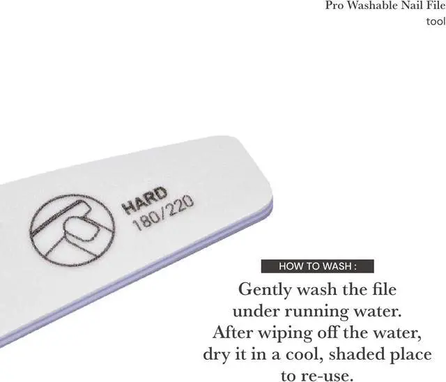 Alt view image 5 of 7 - ohora Pro Washable Nail File(Hard) - Nail Shaper & Trimmer - Two-Sided Fine Grit for Smoother Buff - Creates a Consistent Flawless Finish - Professional Nail Care Tool