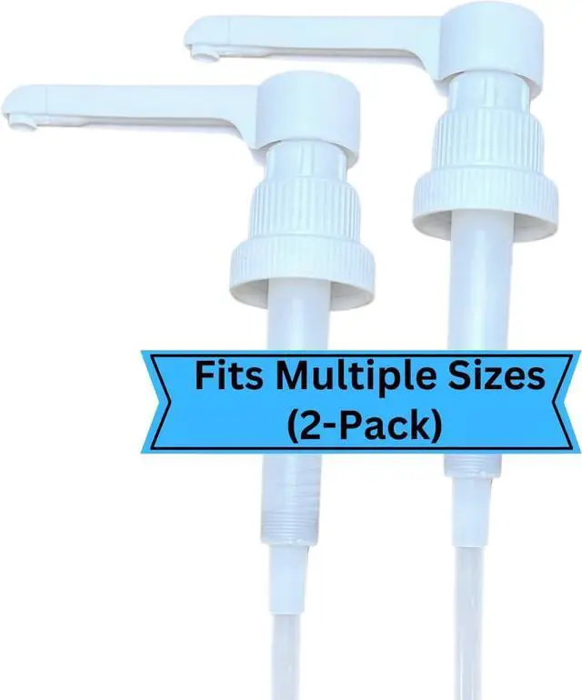 Main image of Dual Fitting Pump Dispenser for Gallon Jugs and Smaller Bottles (8cc Each Pump/Fits 28-400 and 38-400) Leak Proof for Household and Commercial Use, Plastic Pump for 1 Gallon Jug - BPA Free (2-Pack)