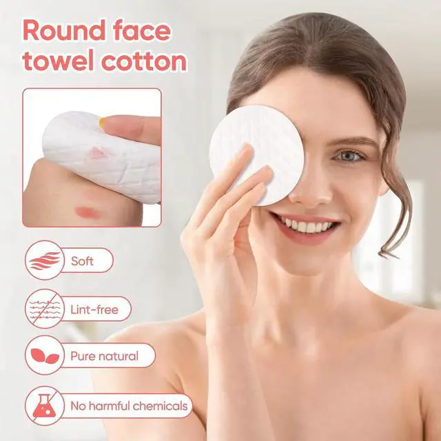 Alt view image 5 of 6 - ICOTLE Extra Large Cotton Rounds, Diameter 3.14", 100% Pure Cotton Pads, Soft and Lint-Free, for Removing Makeup, Nail Polish, and Cleansing Face, 120 Count