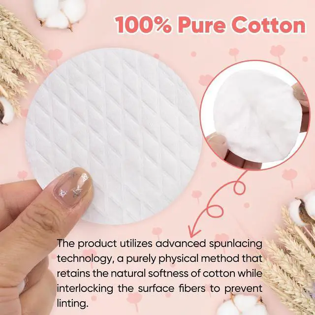 Alt view image 3 of 6 - ICOTLE Extra Large Cotton Rounds, Diameter 3.14", 100% Pure Cotton Pads, Soft and Lint-Free, for Removing Makeup, Nail Polish, and Cleansing Face, 120 Count