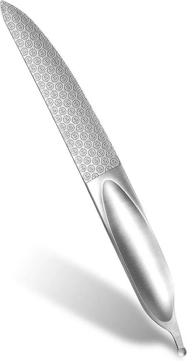 Main image of Curved Nail File 4.9 in Metal Double-Sided Toenail File for Thick Toenails | Stainless Steel Finger Nail Buffer for Smooth, Shiny, Salon-Worthy Nails for Women and Men