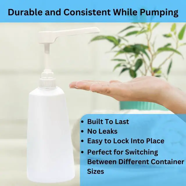 Alt view image 5 of 6 - Dual Fitting Pump Dispenser for Gallon Jugs and Smaller Bottles (8cc Each Pump/Fits 28-400 and 38-400) Leak Proof for Household and Commercial Use, Plastic Pump for 1 Gallon Jug - BPA Free (2-Pack)