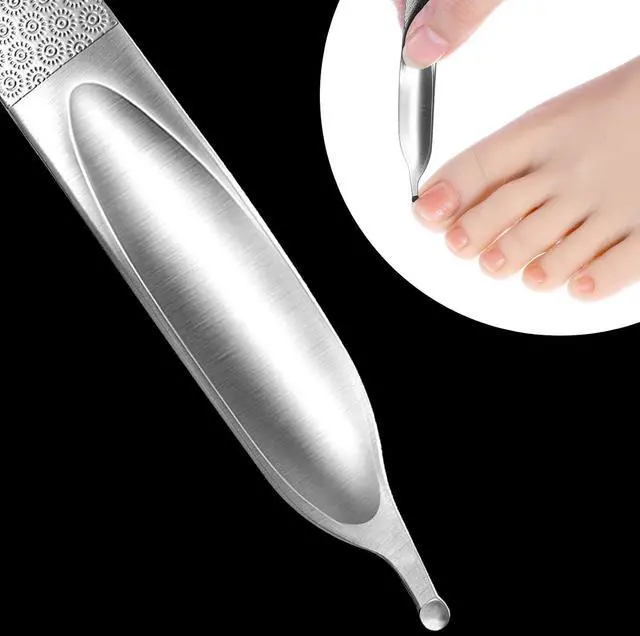 Alt view image 6 of 7 - Curved Nail File 4.9 in Metal Double-Sided Toenail File for Thick Toenails | Stainless Steel Finger Nail Buffer for Smooth, Shiny, Salon-Worthy Nails for Women and Men