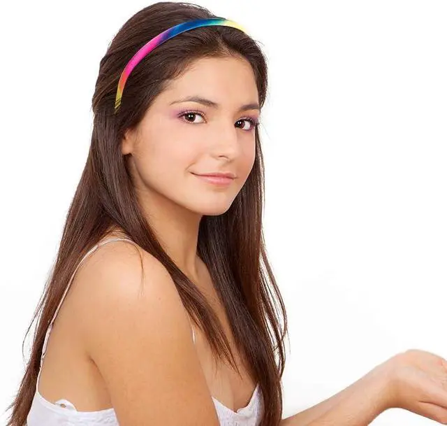 Alt view image 7 of 7 - Duufin 30 Pieces Satin Headbands for Girls 1cm/0.39 inch Girls Headbands | Crafts DIY Colorful Plain Satin Coverd Headbands Comfortable Stay in Place Girl Hair Accessories, 30 Colors