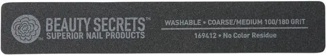 Main image of Beauty Secrets 100/180 Rectangular Black Cushion Nail File Black