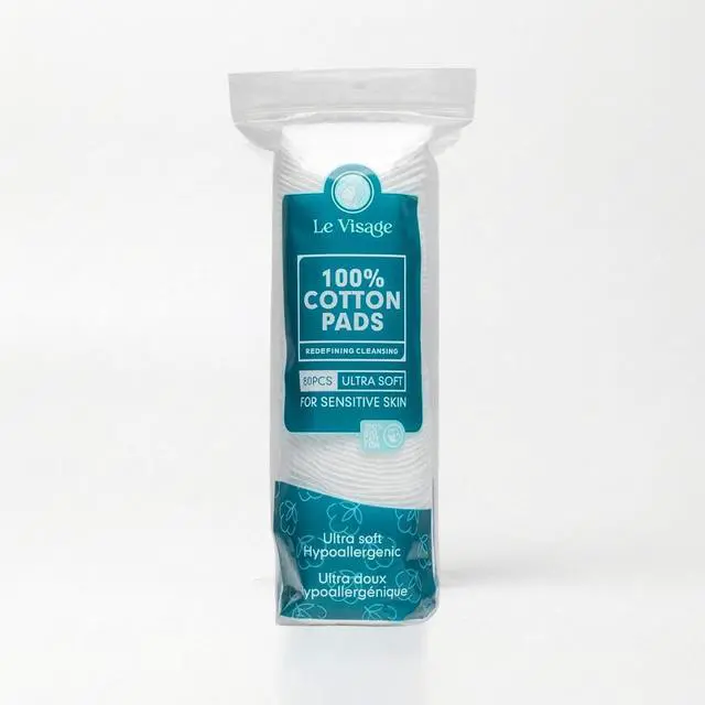 Main image of Switzerland Ultra-Soft Cotton Pads - 100% Cotton, Hypoallergenic for Sensitive Skin, 80 Pieces - Premium Cotton Balls and Cotton Rounds for Face Care