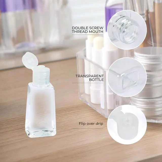 Alt view image 4 of 5 - INNOLIFE 6 Pack 1oz Flip Cap Squeeze Bottles Plastic Refillable Empty Travel BPA Free Container for Skin Cleanser