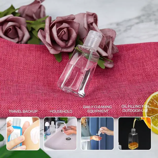 Alt view image 5 of 5 - INNOLIFE 6 Pack 1oz Flip Cap Squeeze Bottles Plastic Refillable Empty Travel BPA Free Container for Skin Cleanser